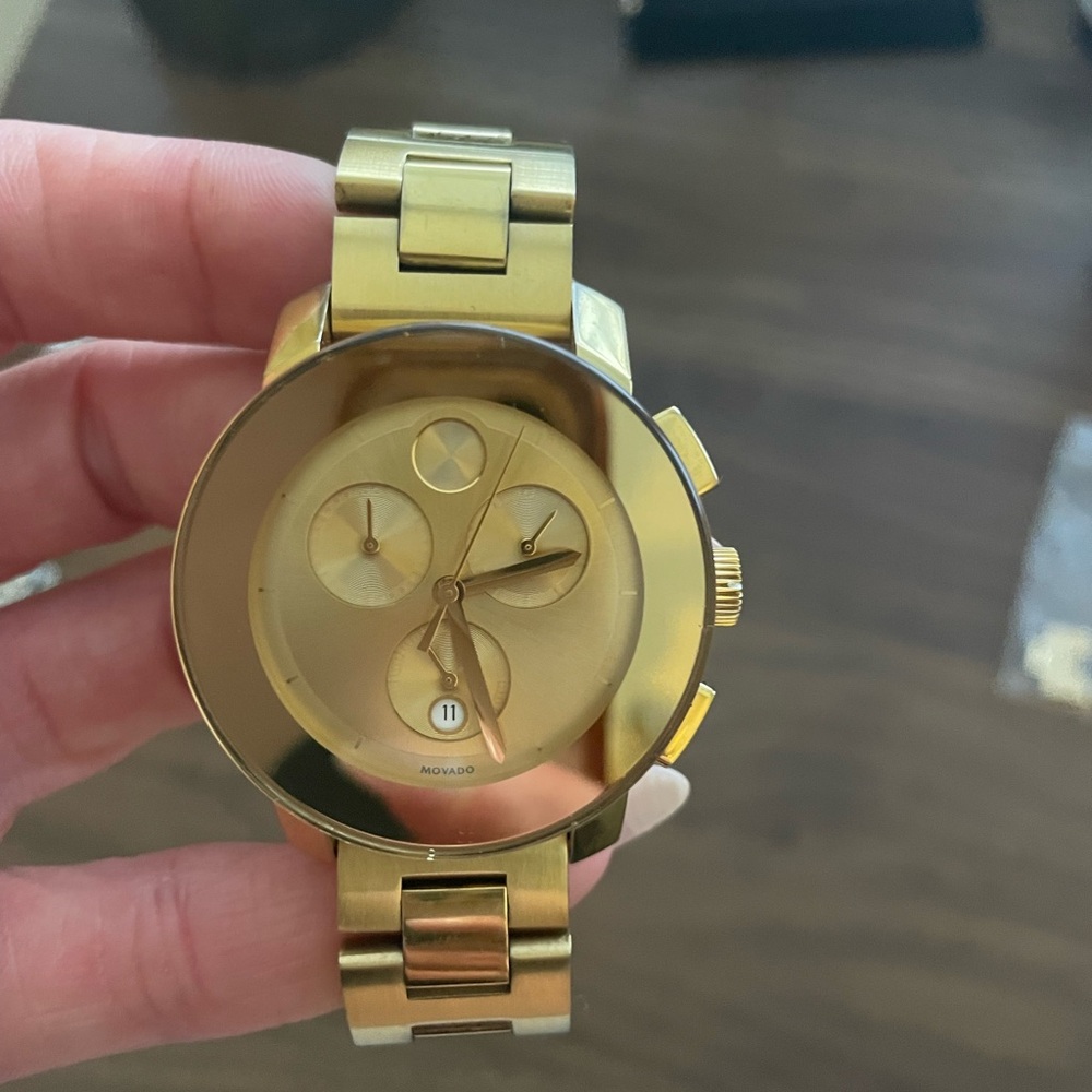 Movado Gold-Tone Chronograph Watch